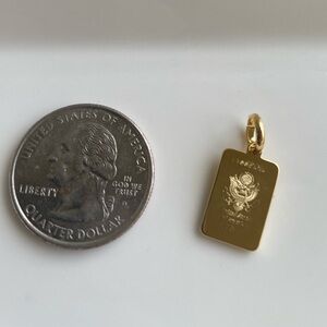 Mini Passport Charm in Gold Plated Over Brass Pendant Pretty Bird Jewelry